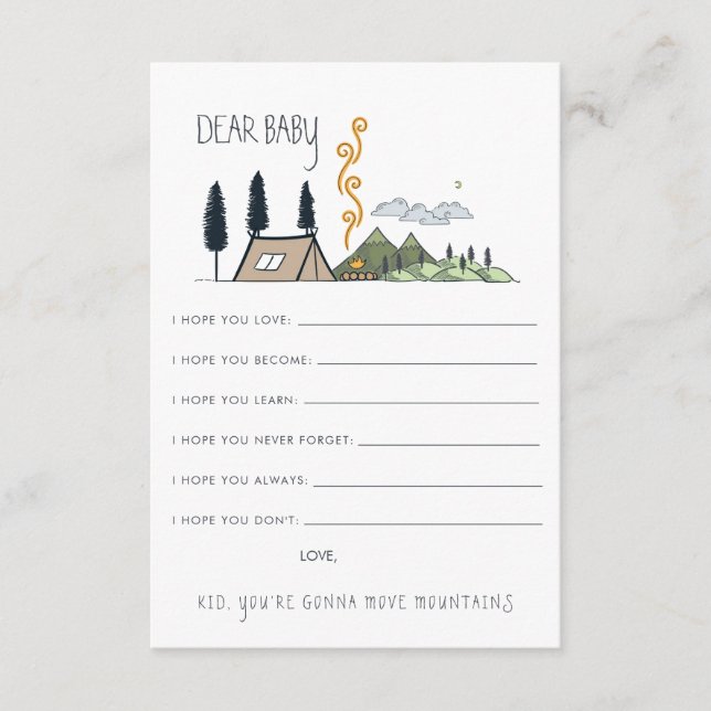 Wishes for Baby Advice Card | Adventure Begins (Front)