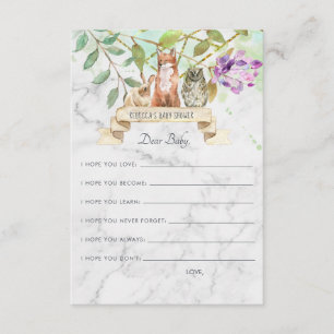 Wishes for Baby Advice Card Elegant Woodland