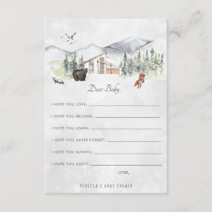 Wishes for Baby Advice Card   Woodland Forest