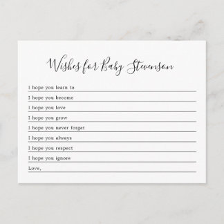 Wishes for Baby, ANY COLOR BACKGROUND! Postcard