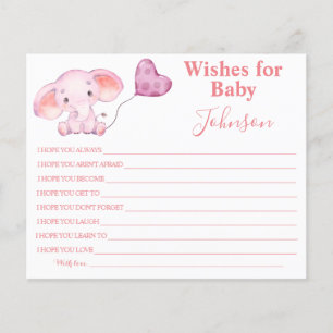 Wishes For Baby Baby Elephant Baby Shower Card