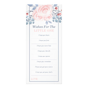 Wishes for Baby, Baby Shower, Blue, Pink Rack Card