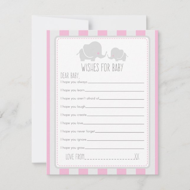 Wishes for Baby - Baby Shower Game Card (Front)