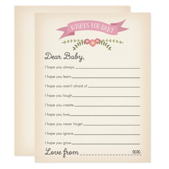 Wishes For Baby Baby Shower Game Card Zazzle Co Uk