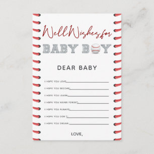 Wishes for Baby Baseball Baby Shower Enclosure Card