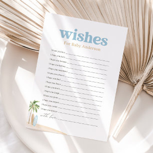 Wishes for Baby Beach Surf Baby Shower Game Invitation