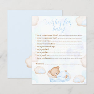 Wishes For Baby Bear Blue Baby Shower Game