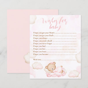 Wishes For Baby Bear Pink Baby Shower Game