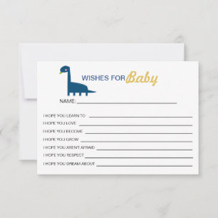 Wishes for Baby Blue Dinosaur Cute Yellow Modern