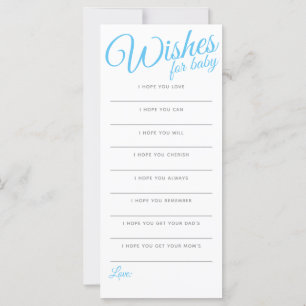 Wishes for baby boy, blue, stripes, baby shower