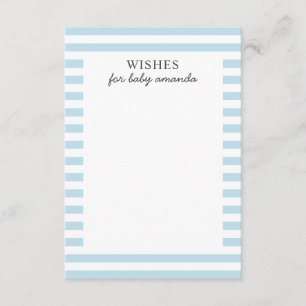 Wishes for baby boy. Blue stripes. Cute advice Enclosure Card
