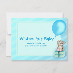 Wishes for baby boy - koala baby shower postcard
