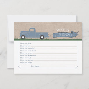 Wishes for Baby Boy - Truck Advice Cards