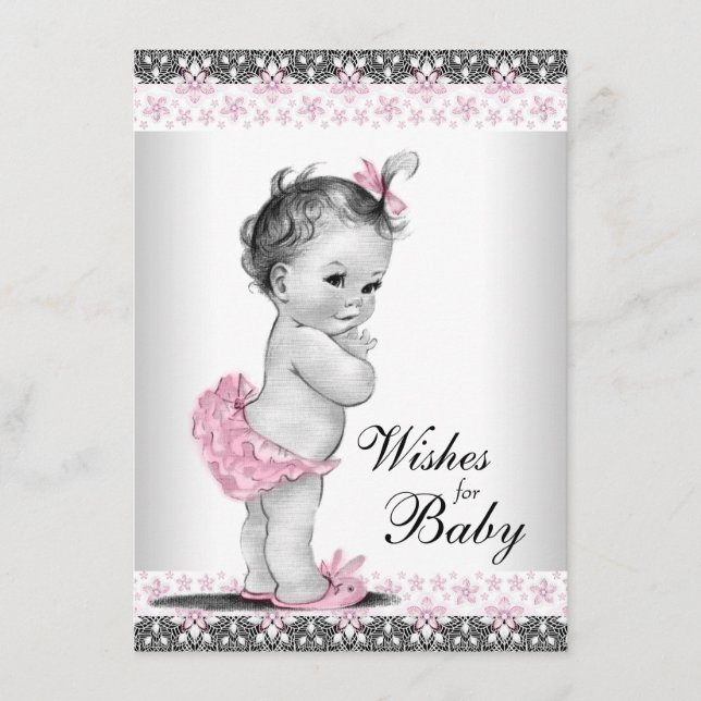 Wishes for Baby Card Baby Girl Shower (Front)