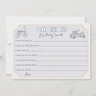 Wishes for Baby Card, boy baby shower Advice Card
