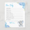 Wishes for Baby Cards Blue Boy Elephant Shower