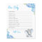 Wishes for Baby Cards Blue Boy Elephant Shower