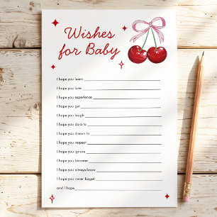 Wishes for Baby Cherry on Top Baby Shower Game