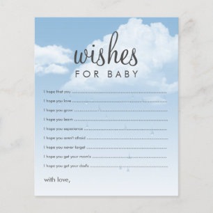 Wishes for Baby Clouds Baby Shower Advice Cards