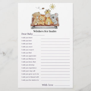 Wishes for baby Cute Woodland Baby Shower Card
