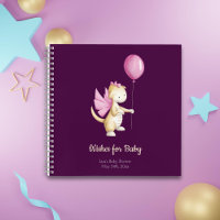 Wishes for Baby Dragon Girl Baby Shower Guest Book