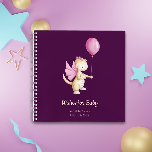 Wishes for Baby Dragon Girl Baby Shower Guest Book (Creator Uploaded)