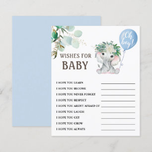 Wishes for Baby   Elephant Boy Baby Shower Game 