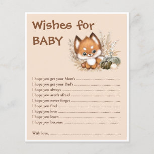 Wishes For Baby Fall Cute Fox Baby Shower Game