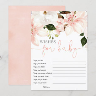 Wishes for Baby floral lilies girl baby shower Invitation