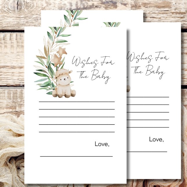 Wishes for baby game sweet little lamb greenery (Creator Uploaded)