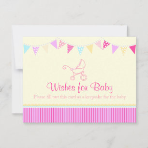 Wishes for baby - girl baby shower pink postcard