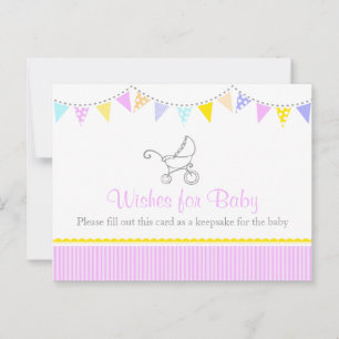 Wishes for baby - girl baby shower postcard