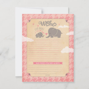 Wishes for Baby Girl - Elephant Advice Cards