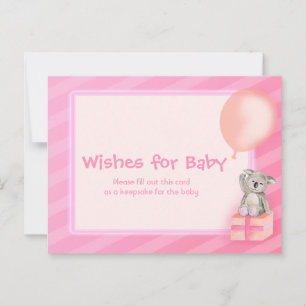 Wishes for baby girl - koala baby shower postcard
