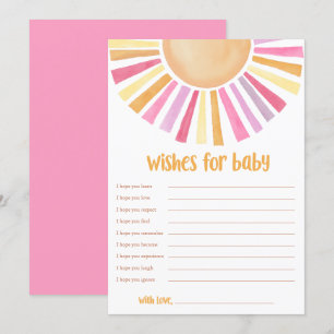 Wishes for Baby Girl Sunshine boho baby shower Invitation