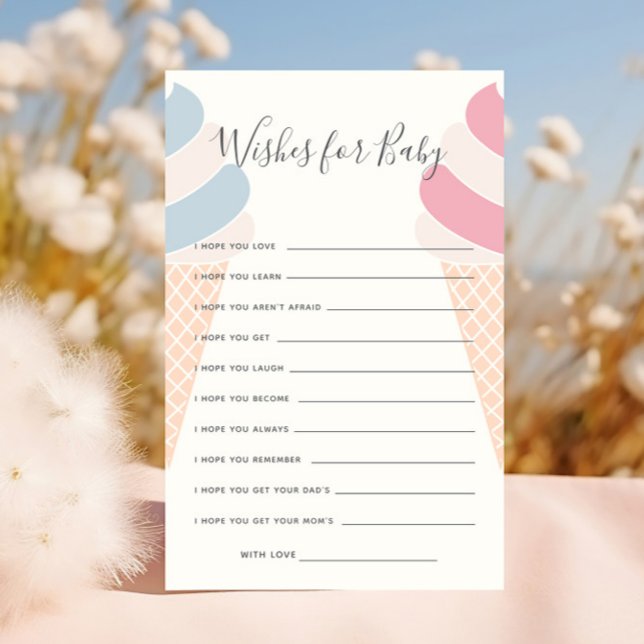 Wishes For Baby Ice Cream Pastel Gender Reveal (Creator Uploaded)