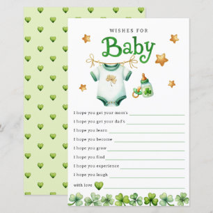 Wishes for Baby Irish Baby Shower Game Card