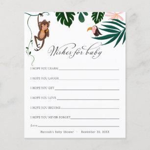 Wishes for Baby Jungle Baby Shower Postcard