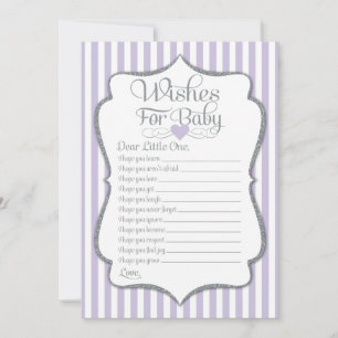Wishes For Baby Lavender Lilac Baby Shower Game Invitation