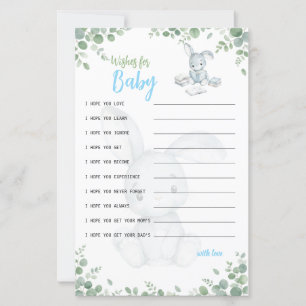 Wishes for Baby Little Bunny Boy Baby Shower game