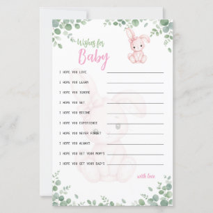Wishes for Baby Little Bunny Girl Baby Shower game