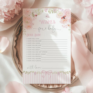 Wishes for baby Love Bug Floral Baby Shower Card