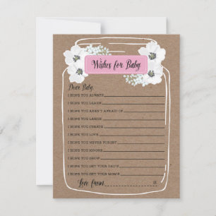 Wishes for Baby Mason Jar Baby Shower Game Card