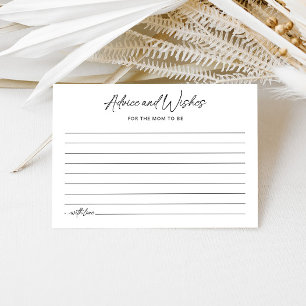 Wishes For Baby Minimalist Baby Shower Advice Card