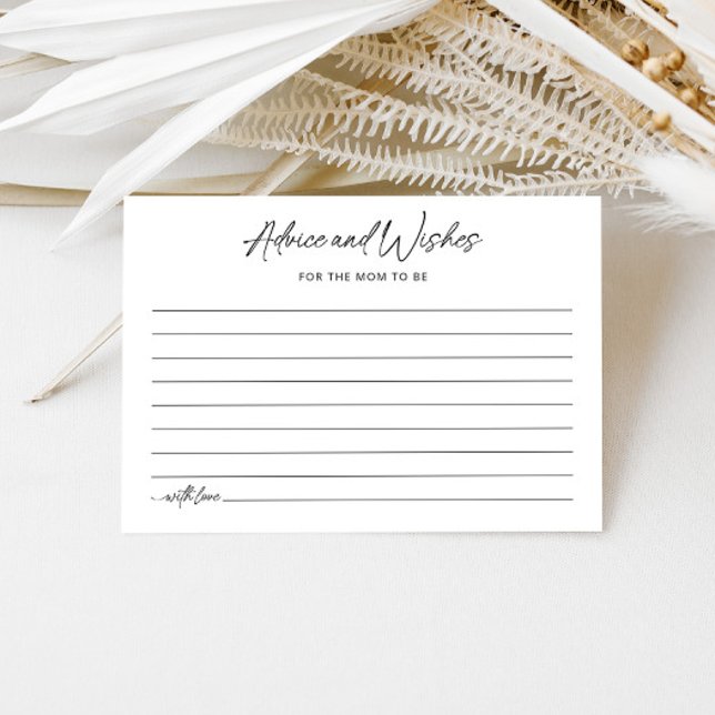 Wishes For Baby Minimalist Baby Shower Advice Card (Creator Uploaded)