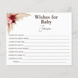 Wishes For Baby | Pampas Grass | Baby Shower Card