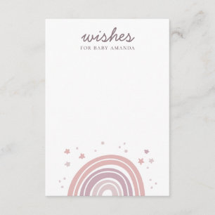 Wishes for baby. Pink and purple rainbow advice Enclosure Card