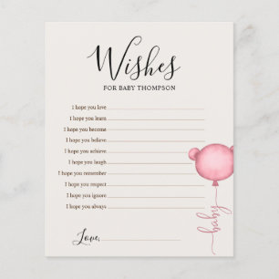 Wishes for baby Pink Beary Cute Baby Shower Game