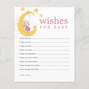 Wishes for Baby Rabbit Baby Shower Advice Cards