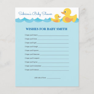 Wishes for Baby Rubber Duck Theme Baby Shower